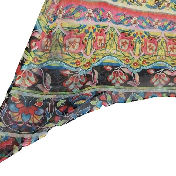 Live and Let Live Colorful Chiffon Tank - Size Medium Petite PM - Picture 3 of 4